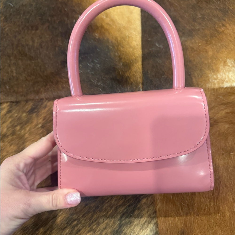 By Far Mini Pink Semi Patent Leather Bag - Picture 2 of 8